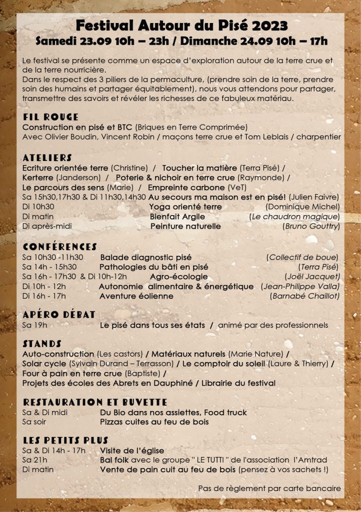 Le Festival autour du pisé