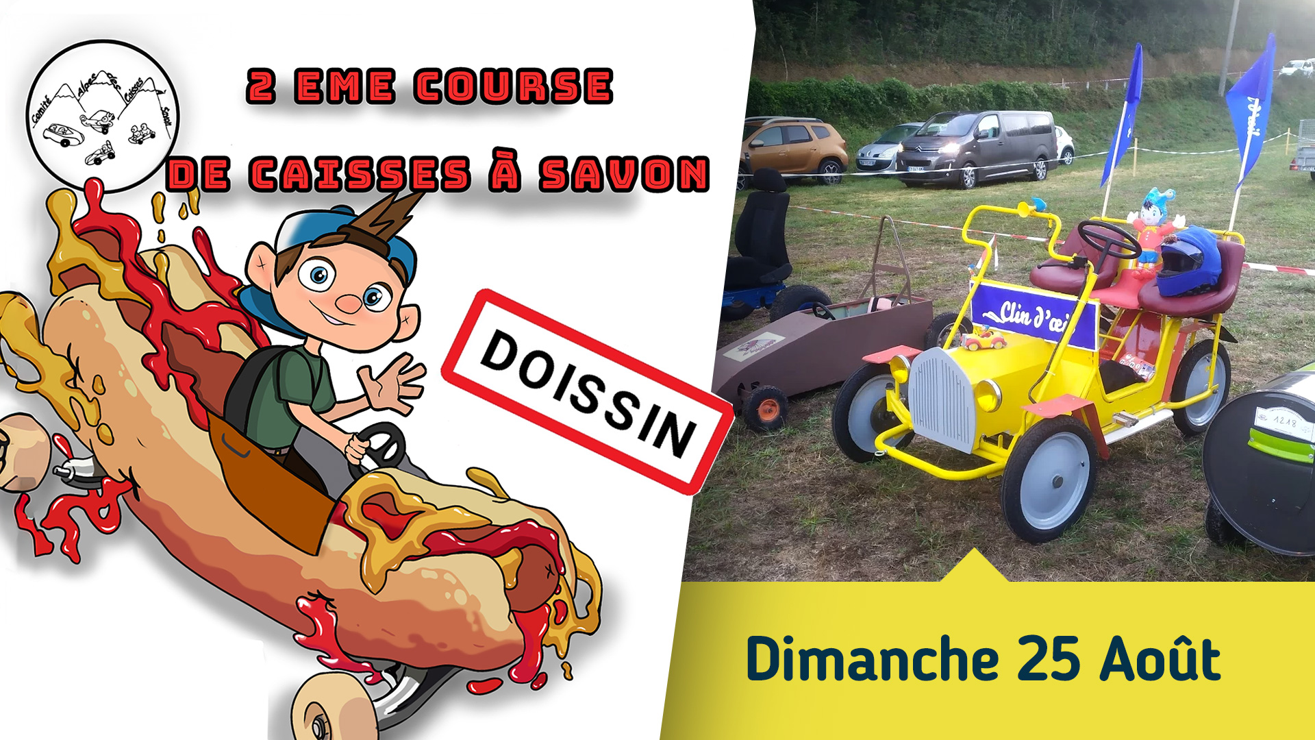 La 2ème édition de la Course de caisses à savon à Doissin se déroule le dimanche 25 août 2024